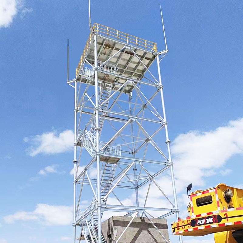 Torre de transmisión de radar de tubería de acero de cuatro columnas