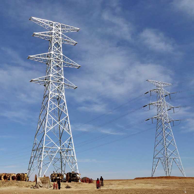 Torre de energía de acero con bocina galvanizada