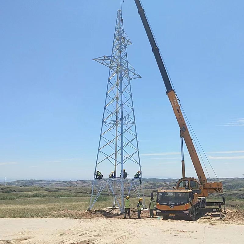 Torre de tubería de acero galvanizada para transmisión de energía