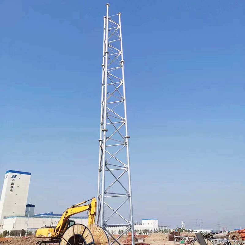 Torre de protección contra rayos galvanizada de acero del ángulo del solo tubo de la tubería de acero